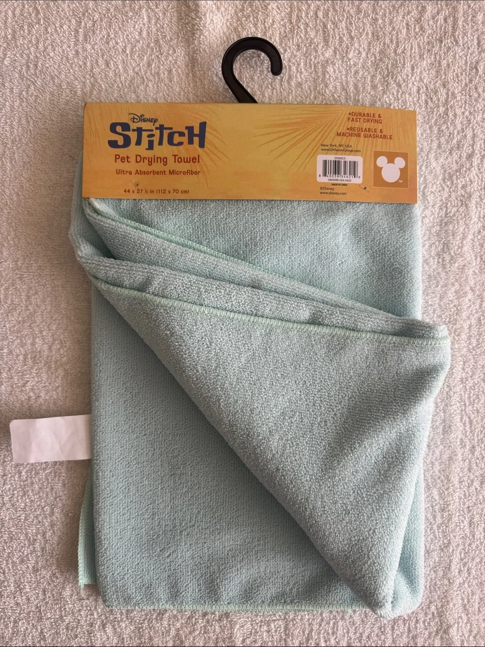 Disney Stitch Mint Blue Microfiber Pet Drying Towel